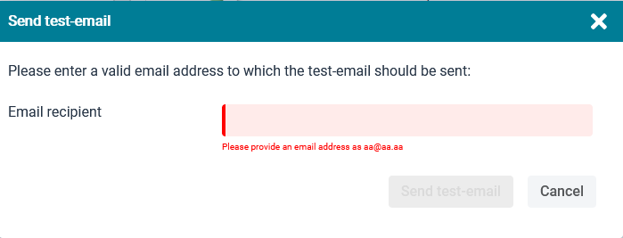 Abbildung: Test E-Mail versenden